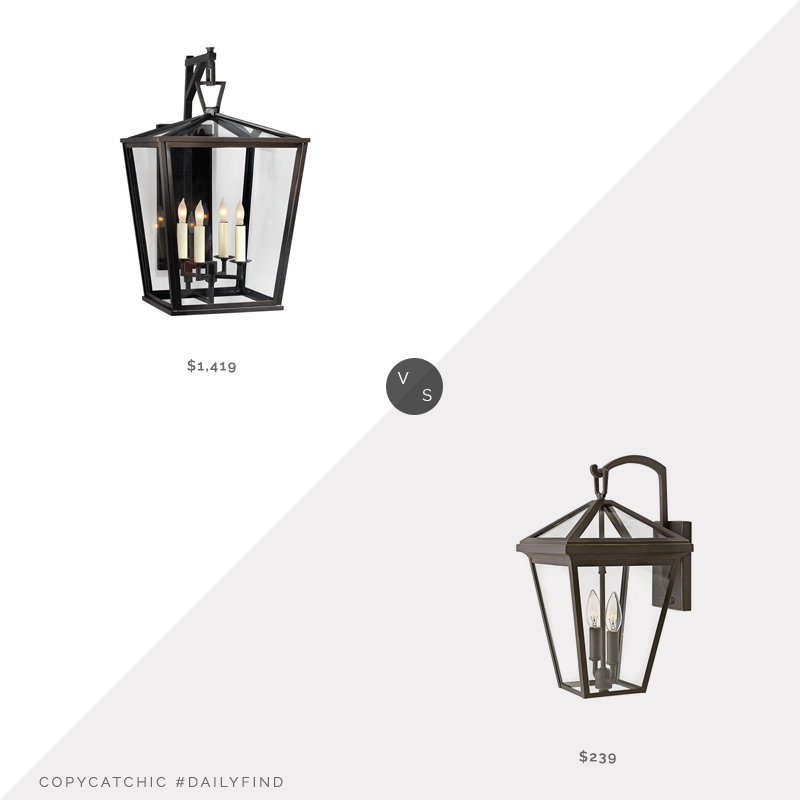 McGee & Co. Darlana Outdoor Bracket Lantern $1,419 vs. Lamps Plus Alford Place Oil Rubbed Bronze Outdoor Wall Light $239, outdoor lantern light look for less, copycatchic luxe living for less, budget home decor and design, daily finds, home trends, sales, budget travel and room redos