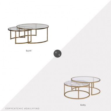 Lula and Georgia Ellen Nesting Table $906 vs. The Classy Home Shanish Gold Nesting Coffee Table $285, gold nesting coffee tables look for less, copycatchic luxe living for less, budget home decor and design, daily finds, home trends, sales, budget travel and room redos