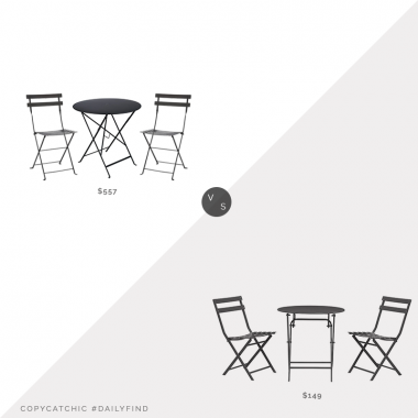Pottery Barn Fermob Bistro Table $325 & Fermob Bistro Chairs (Set of 2) $232 vs. Home Depot Follie Bistro Set $149, black outdoor bistro set look for less, copycatchic luxe living for less, budget home decor and design, daily finds, home trends, sales, budget travel and room redos