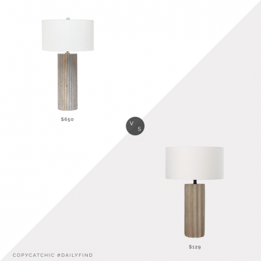 Burke Decor Vidar Table Lamp $650 vs. CB2 Scallop Concrete Table Lamp $129, concrete table lamp look for less, copycatchic luxe living for less, budget home decor and design, daily finds, home trends, sales, budget travel and room redos