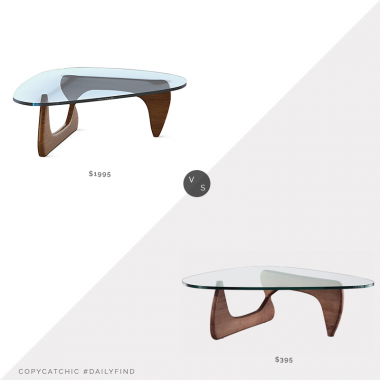 DWR Noguchi Table $1995 vs. Modern in Designs Tribeca Coffee Table Walnut $395, noguchi coffee table look for less, copycatchic luxe living for less, budget home decor and design, daily finds, home trends, sales, budget travel and room redos