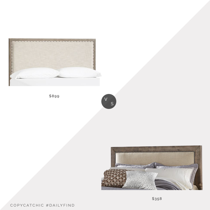 Pottery Barn Toulouse Headboard $899 vs. Hayneedle Willow Upholstered Headboard $358, wood upholstered headboard look for less, copycatchic luxe living for less, budget home decor and design, daily finds, home trends, sales, budget travel and room redos