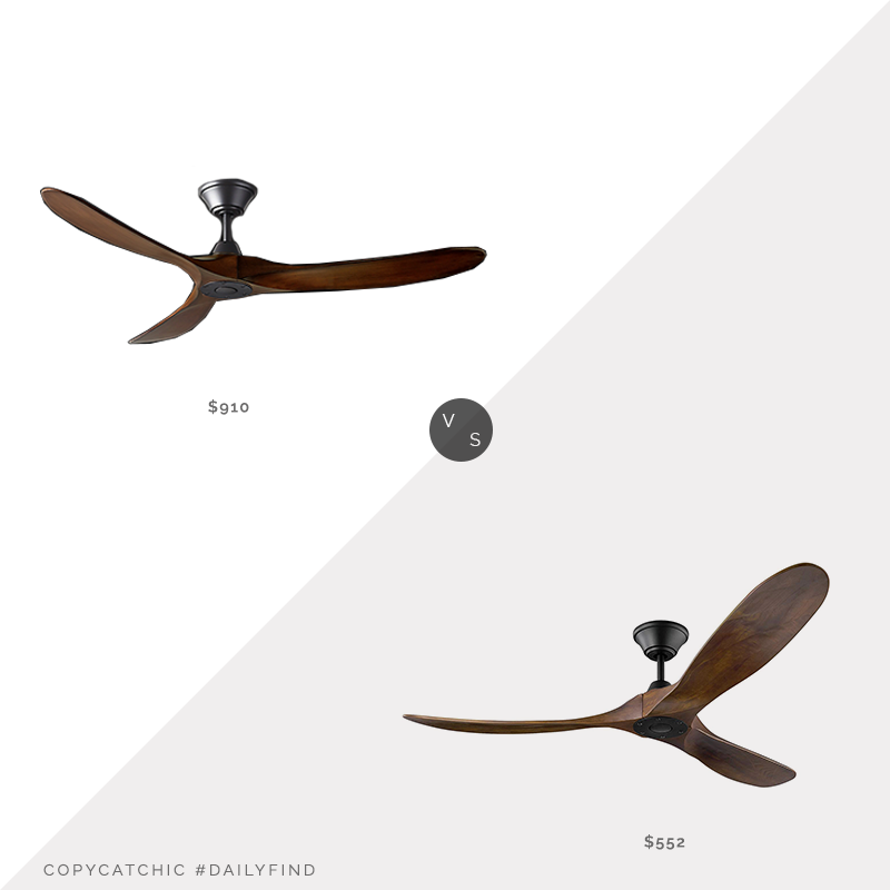 Restoration Hardware Maverick Ceiling Fan $910 vs. Build.com Monte Carlo Maverick Ceiling Fan $552, maverick ceiling fan look for less, copycatchic luxe living for less, budget home decor and design, daily finds, home trends, sales, budget travel and room redos