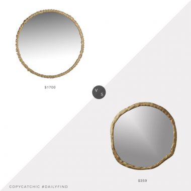 Daily Find: OLY River Round Mirror vs. CB2 Abel Round Mirror, brass mirror look for less, copycatchic luxe living for less, budget home decor and design, daily finds, home trends, sales, budget travel and room redos