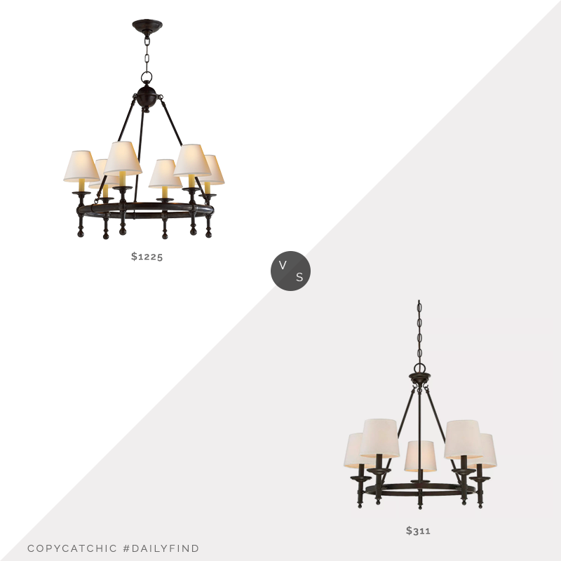 Circa Lighting Classic Mini Ring Chandelier vs. Target Ceiling Lights Chandelier Oil Rubbed Bronze, bronze chandelier look for less, copycatchic luxe living for less, budget home decor and design, daily finds, home trends, sales, budget travel and room redos
