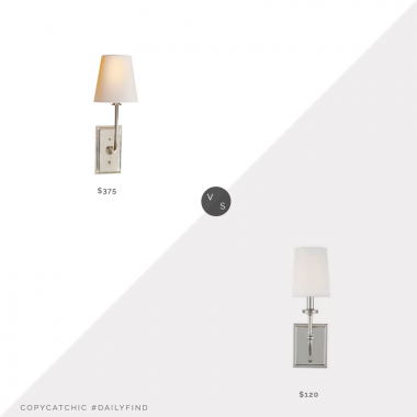Daily Find: Circa Lighting Hulton Sconce vs. Wayfair Charlton Home Sturges Outdoor Sconce $120, silver wall sconce look for less, copycatchic luxe living for less, budget home decor and design, daily finds, home trends, sales, budget travel and room redos