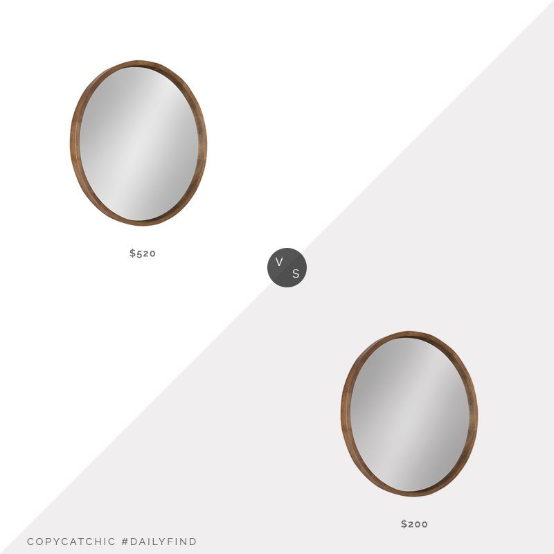 Daily find: Macy's Kate and Laurel Hutton Round Wood Wall Mirror vs. Amazon Kate and Laurel Hutton Round Wood Wall Mirror, round wood mirror look for less, copycatchic luxe living for less, budget home decor and design, daily finds, home trends, sales, budget travel and room redos