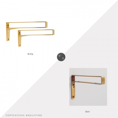 Daily Find: Rejuvenation Strap Shelf Brackets vs. World Market Antique Brass Mix & Match Shelf Brackets Set of 2, brass shelf bracket look for less, copycatchic luxe living for less, budget home decor and design, daily finds, home trends, sales, budget travel and room redos