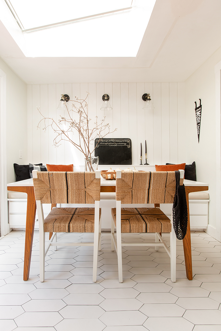 Updating my breakfast nook with vertical shiplap paneling from Metrie | copycatchic luxe living for less budget home decor and design | looks for less, room redos and living life on a budget