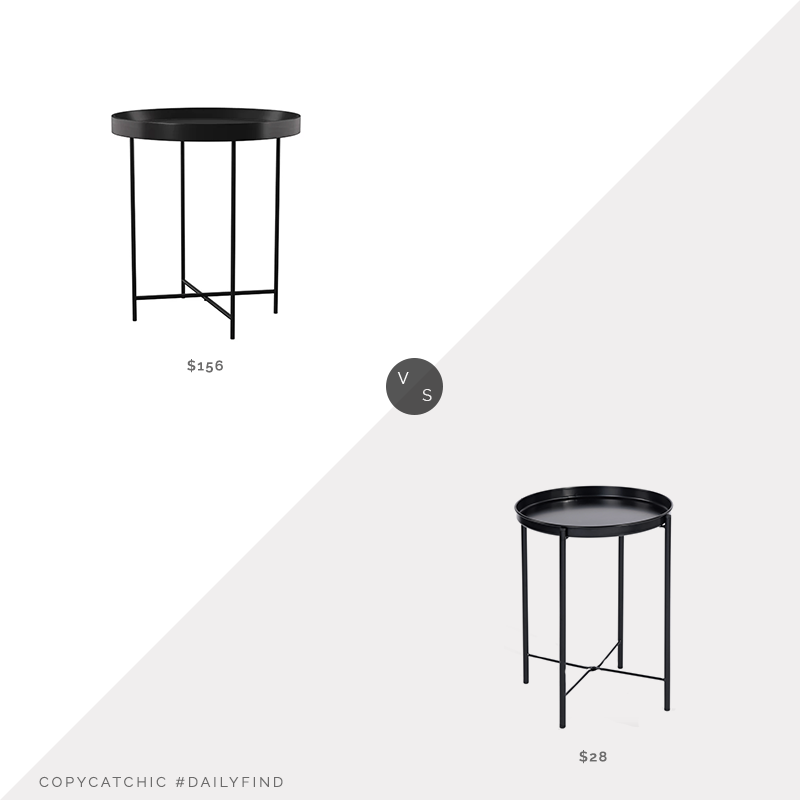 Daily Find: Wayfair Posner Tray Table vs. Walmart Metal Tray End Table, tray table look for less, copycatchic luxe living for less, budget home decor and design, daily finds, home trends, sales, budget travel and room redos