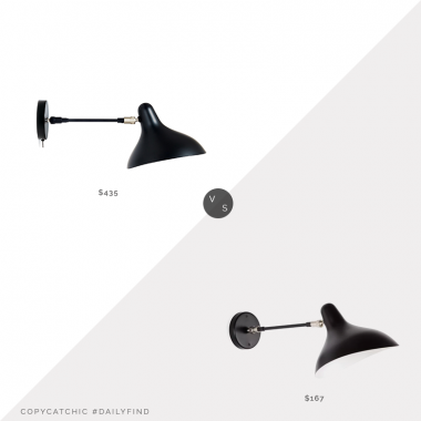 Daily Find: DWR Mantis BS5 SW Sconce $435 vs. Wayfair Julie 1-Light Wall Lamp $167, black sconce look for less, copycatchic luxe living for less, budget home decor and design, daily finds, home trends, sales, budget travel and room redos