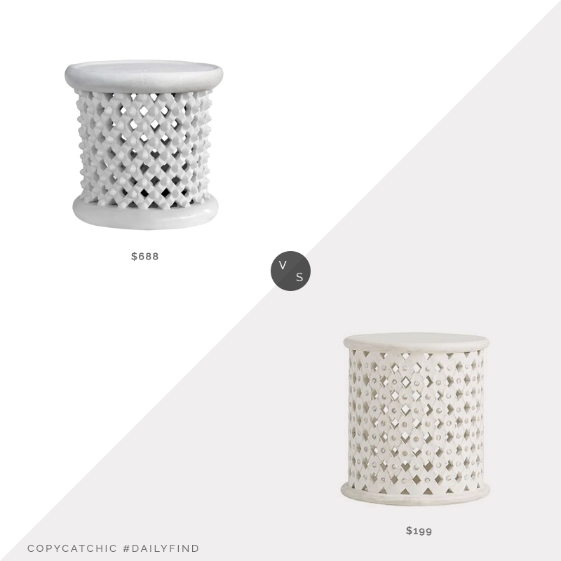 Daily Find: Houzz Bungalow 5 Kano Side Table vs. Pottery Barn Kids Stella Side Table, bamileke side table look for less, copycatchic luxe living for less, budget home decor and design, daily finds, home trends, sales, budget travel and room redos