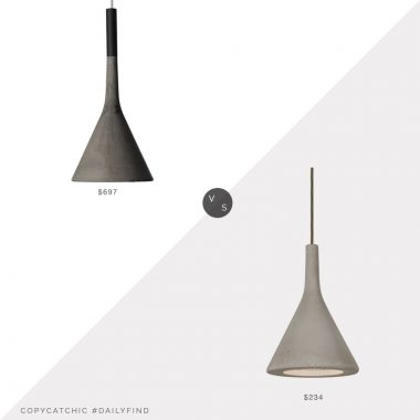 Daily Find: Perigold Foscarini Aplomb Cone Pendant vs. Overstock Besa Gala Pendant, concrete light fixture look for less, copycatchic luxe living for less, budget home decor and design, daily finds, home trends, sales, budget travel and room redos