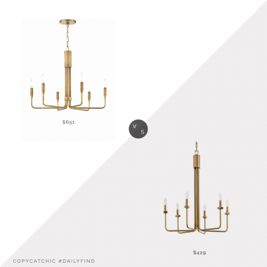 Daily Find: Lulu and Georgia Alexane Chandelier vs. Ballard Designs Bria 6-Light Chandelier, brass chandelier look for less, copycatchic luxe living for less, budget home decor and design, daily finds, home trends, sales, budget travel and room redos
