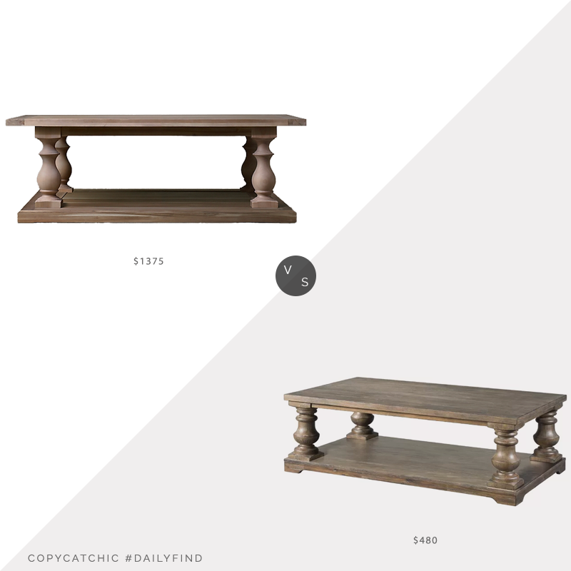 Daily Find: Restoration Hardware 17th C. Monastery Coffee Table vs. Wayfair Gracie Oaks Schweitzer Motion Coffee Table, RH coffee table look for less, copycatchic luxe living for less, budget home decor and design, daily finds, home trends, sales, budget travel and room redos
