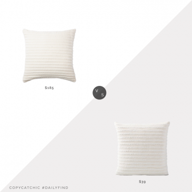 Daily Find: The Citizenry La Duna Pillow vs. West Elm Soft Corded Pillow Cover, white striped pillow look for less, copycatchic luxe living for less, budget home decor and design, daily finds, home trends, sales, budget travel and room redos