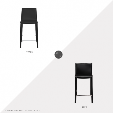 Daily Find: DWR Bottega Counter Stool vs. Wayfair Lucier Counter Stool, leather counter stool look for less, copycatchic luxe living for less, budget home decor and design, daily finds, home trends, sales, budget travel and room redos