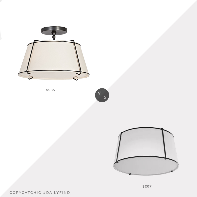 Daily Find: Rejuvenation Conical Drum Fixture vs. Overstock 3LT Trapezoid Flush Mount, rejuvenation light look for less, copycatchic luxe living for less, budget home decor and design, daily finds, home trends, sales, budget travel and room redos