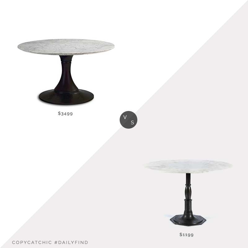 Daily Find: Frontgate Mercer Round Dining Table vs. Pottery Barn Christie Round Marble Dining Table, marble dining table look for less, copycatchic luxe living for less, budget home decor and design, daily finds, home trends, sales, budget travel and room redos