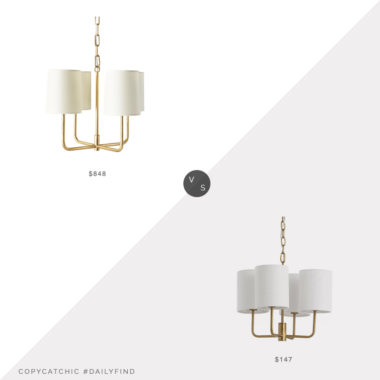 Daily Find: Serena & Lily Fairmont Chandelier vs. Wayfair Carmack Chandelier, brass chandelier look for less, copycatchic luxe living for less, budget home decor and design, daily finds, home trends, sales, budget travel and room redos