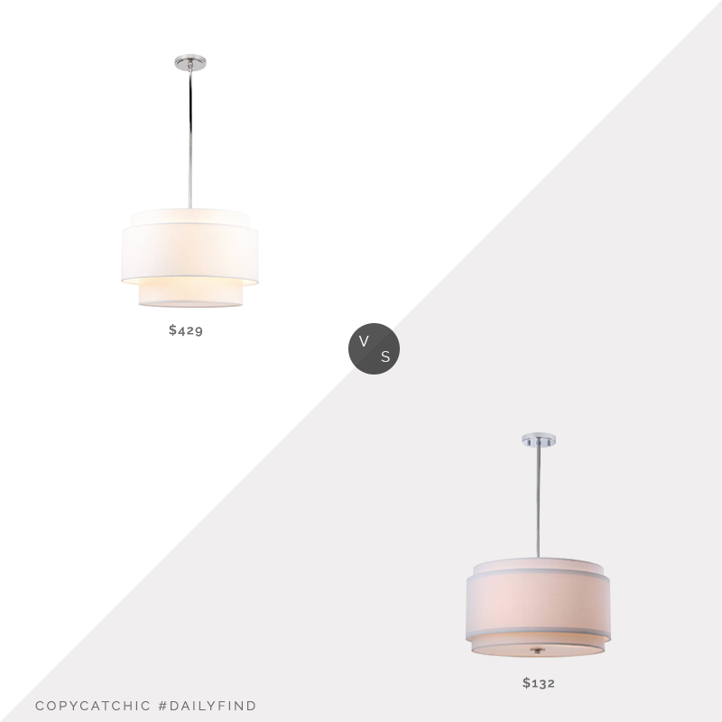 Daily Find: Rejuvenation 24" Tiered Drum Pendant vs. Wayfair Strickland 20" Statement Drum Chandelier, tiered light fixture look for less, copycatchic luxe living for less, budget home decor and design, daily finds, home trends, sales, budget travel and room redos