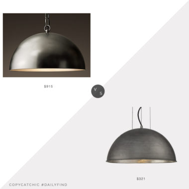 Daily Find: Restoration Hardware Antiqued Metal Pendant vs. Lumens Sommerton Pendant, RH light fixture look for less, copycatchic luxe living for less, budget home decor and design, daily finds, home trends, sales, budget travel and room redos