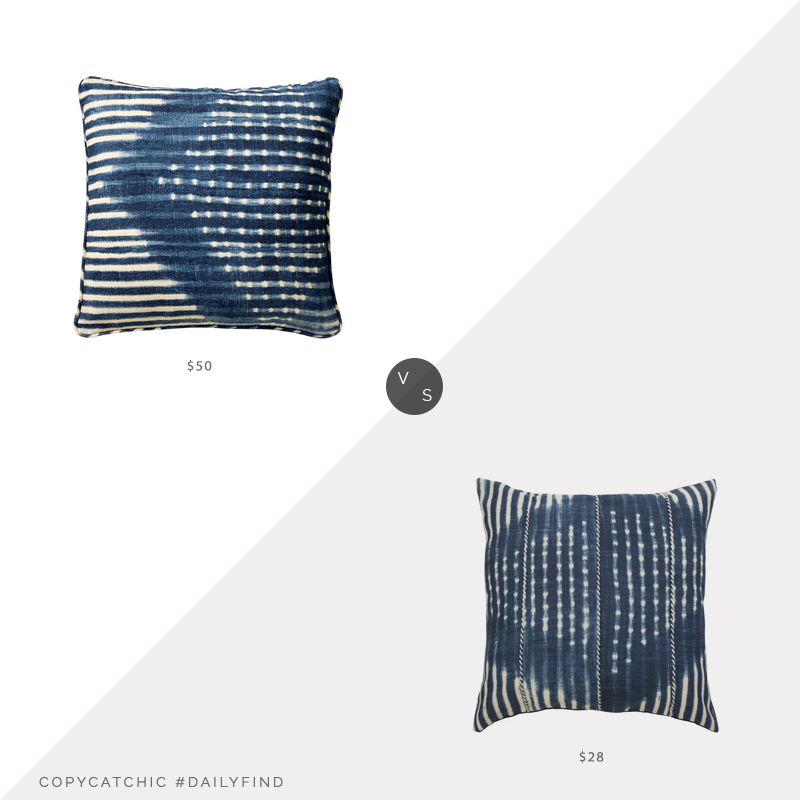 Daily Find: Pottery Barn Shibori Diamond Pillow vs. Wayfair Mistana Zara Throw Pillow, shibori pillow look for less, copycatchic luxe living for less, budget home decor and design, daily finds, home trends, sales, budget travel and room redos