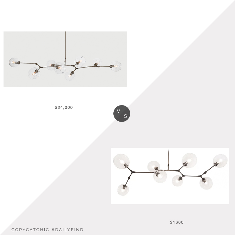 Daily Find: The Future Perfect Branching Bubbles Chandelier vs. Wayfair Grier 8 Light Sputnik Chandelier, branching chandelier look for less, copycatchic luxe living for less, budget home decor and design, daily finds, home trends, sales, budget travel and room redos