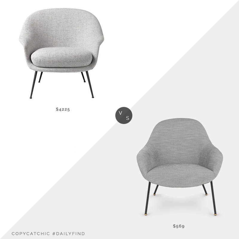 Daily Find: 1st Dibs Bat Low Back Lounge Chair vs. Article Savary Chair, modern gray chair look for less, copycatchic luxe living for less, budget home decor and design, daily finds, home trends, sales, budget travel and room redos
