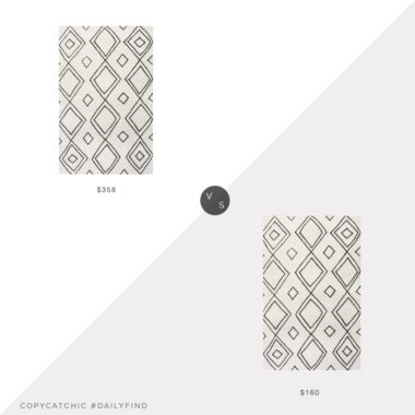 Daily Find: Plush Rugs Dawne Rug vs. Rugs USA Vega Moroccan Rug, black white diamond rug look for less, copycatchic luxe living for less, budget home decor and design, daily finds, home trends, sales, budget travel and room redos