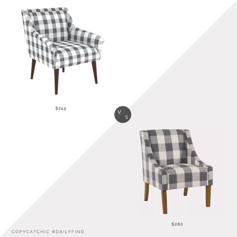 Daily Find: One Kings Lane Carson Accent Chair vs. Kirkland's Buffalo Check Swoop Chair, buffalo check chair look for less, copycatchic luxe living for less, budget home decor and design, daily finds, home trends, sales, budget travel and room redos