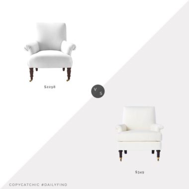 Daily Find: Serena & Lily Avignon Chair vs. Studio McGee Mercer Rolled Arm Chair, roll arm chair look for less, copycatchic luxe living for less, budget home decor and design, daily finds, home trends, sales, budget travel and room redos