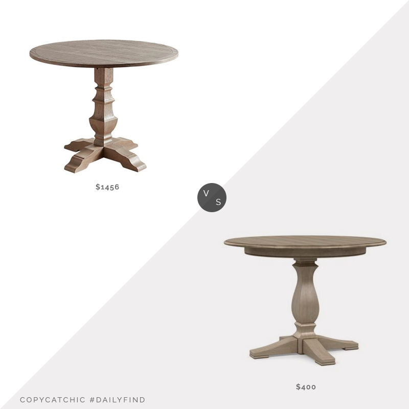 Daily Find: Ethan Allen Cameron Round Dining Table vs. Pier 1 Shadow Gray Drop Leaf Round Dining Table, round farmhouse dining table, copycatchic luxe living for less, budget home decor and design, daily finds, home trends, sales, budget travel and room redos