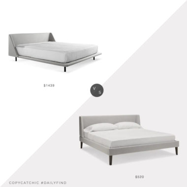 Daily Find: Lumens Blu Dot Nook Bed vs. Hayneedle Martin Bed, gray upholstered bed look for less, copycatchic luxe living for less, budget home decor and design, daily finds, home trends, sales, budget travel and room redos