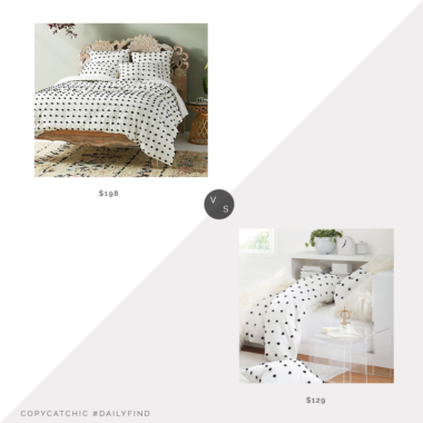 Daily Find: Anthropologie Tufted Makers Quilt vs. Pottery Barn Teen Tufted Duvet Cover, pom pom quilt look for less, copycatchic luxe living for less, budget home decor and design, daily finds, home trends, sales, budget travel and room redos