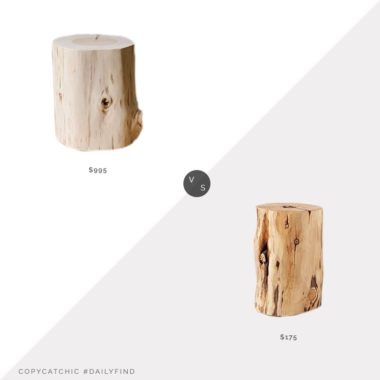 Daily Find: Jenni Kayne Cedar Side Table vs. Etsy Reclaimed Wood Side Table, stump side table look for less, copycatchic luxe living for less, budget home decor and design, daily finds, home trends, sales, budget travel and room redos