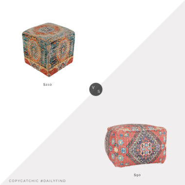 Daily Find: Burke Decor Amsterdam Pouf vs. Kirkland's Red Persian Printed Woven Pouf, persian pouf look for less, copycatchic luxe living for less, budget home decor and design, daily finds, home trends, sales, budget travel and room redos