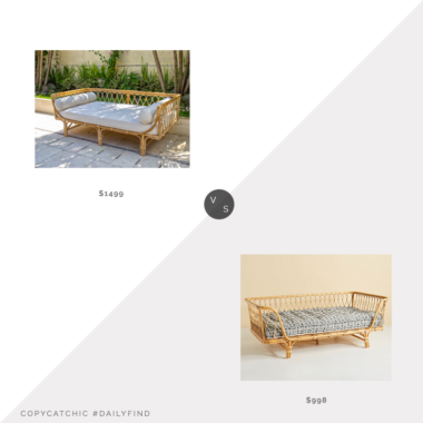 Daily Find: France and Son Rattan Tropisk Daybed vs. Anthropologie Venus Rattan Daybed, rattan daybed look for less, copycatchic luxe living for less, budget home decor and design, daily finds, home trends, sales, budget travel and room redos