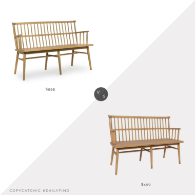 Daily Find: Williams Sonoma Home Charleston Bench vs. Kirkland's Sandy Oak Aspen Wooden Bench, oak bench look for less, copycatchic luxe living for less, budget home decor and design, daily finds, home trends, sales, budget travel and room redos