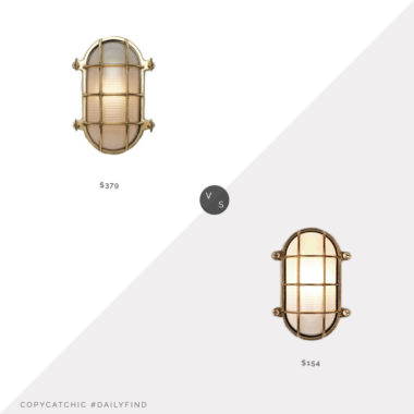 Daily Find: Rejuvenation Caged Bulkhead Sconce vs. Astro Thurso Oval Wall Light, caged light look for less, copycatchic luxe living for less, budget home decor and design, daily finds, home trends, sales, budget travel and room redos