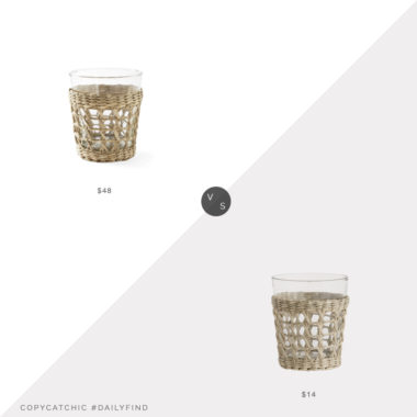 Daily Find: Serena and Lily Cayman Glasses Set of 4 vs. World Market Woven Seagrass Glasses Set of 4, seagrass glasses look for less, copycatchic luxe living for less, budget home decor and design, daily finds, home trends, sales, budget travel and room redos