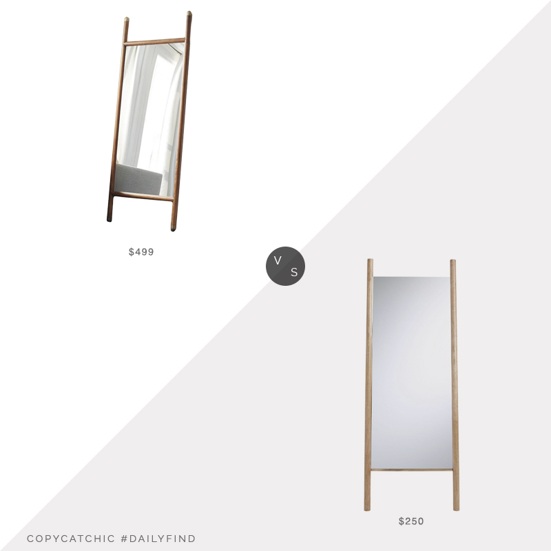 Daily Find: West Elm Mid-Century Dowel Mirror vs. World Market Arya Floor Mirror, leaning mirror look for less, copycatchic luxe living for less, budget home decor and design, daily finds, home trends, sales, budget travel and room redos