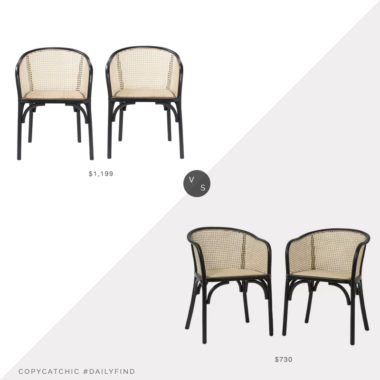 Daily Find: Pottery Barn Barrel Back Cane Dining Armchair Set of 2 vs. Joss and Main Cara Armchair Set of 2, cane dining chair look for less, copycatchic luxe living for less, budget home decor and design, daily finds, home trends, sales, budget travel and room redos