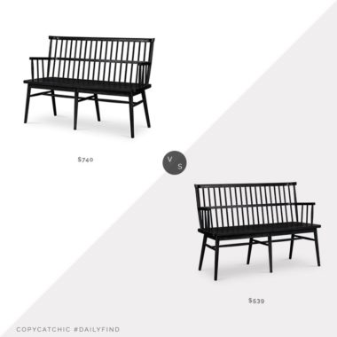 Daily Find: France and Son Lewis Windsor Bench vs. Pottery Barn Norris Entryway Bench, black bench look for less, copycatchic luxe living for less, budget home decor and design, daily finds, home trends, sales, budget travel and room redos