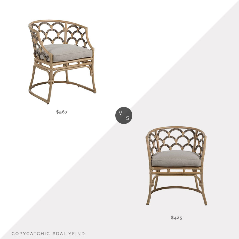Daily Find: Meadow Blu Gabby Coralee Dining Chair vs. LuxeDecor Gabby Coralee Dining Chair, rattan chair look for less, copycatchic luxe living for less, budget home decor and design, daily finds, home trends, sales, budget travel and room redos