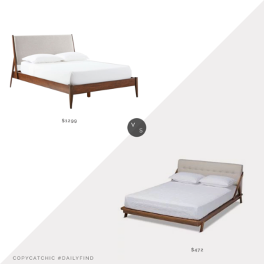 Daily Finds: West Elm Wright Upholstered Bed vs. Houzz Baxton Studio Sante Mid Century Upholstered Bed, upholstered platform bed look for less, copycatchic luxe living for less, budget home decor and design, daily finds, home trends, sales, budget travel and room redos