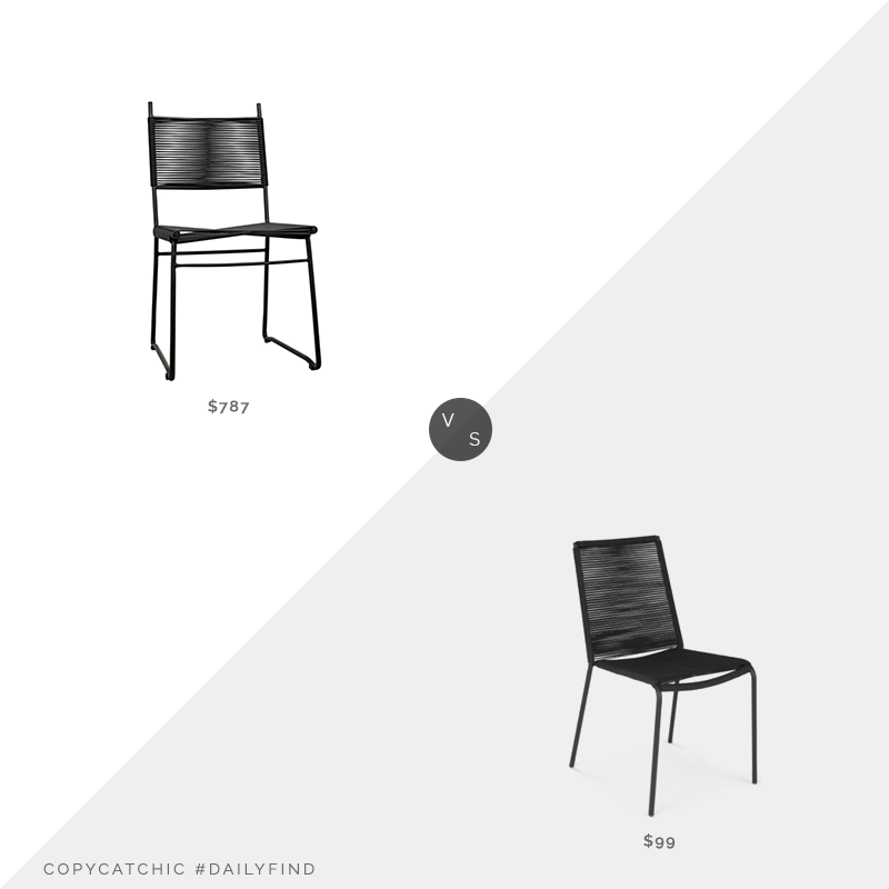 Daily Find: Meadow Blu Noir Pango Chair vs. Article Zina Ember Black Dining Chair, black rope chair look for less, copycatchic luxe living for less, budget home decor and design, daily finds, home trends, sales, budget travel and room redos
