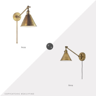 Daily Find: Visual Comfort Boston Adjustable Wall Sconce vs. Hinkley Arti Wall Sconce, brass sconce look for less, copycatchic luxe living for less, budget home decor and design, daily finds, home trends, sales, budget travel and room redos
