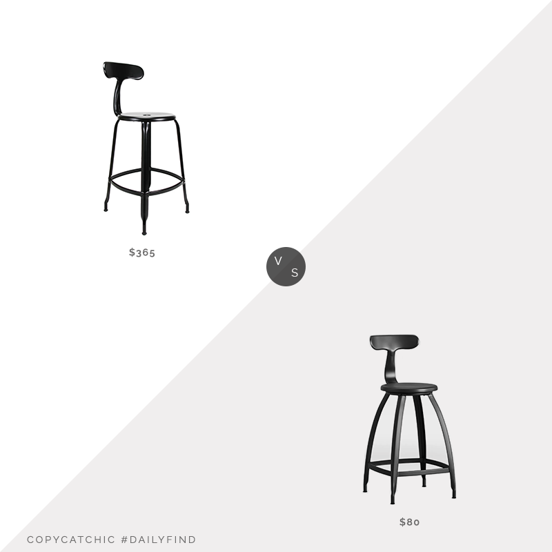 Daily Find: Brook Farm General Store Nicolle Counter Stool vs. Target Seidler Architect Industrial Counter Stool, t back stool look for less, copycatchic luxe living for less, budget home decor and design, daily finds, home trends, sales, budget travel and room redos