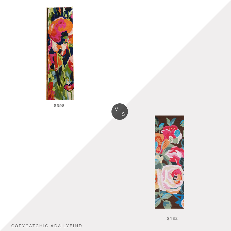 Daily Find: Anthropologie Brilliant Poppies Rug vs. Overstock NuLoom Handmade Floral Area Rug, floral runner look for less, copycatchic luxe living for less, budget home decor and design, daily finds, home trends, sales, budget travel and room redos